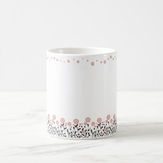 Mug marron floral blanc hiver classique mule (Centre)