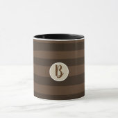 Mug Marron Moka Fantaisie Rayures Funky Moderne Chic (Centre)