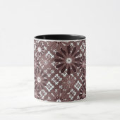 Mug Marron, motif floral (Centre)