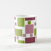 Mug Marron vert patchwork pois blancs dos (Centre)