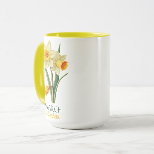 Mug Mars Anniversaire Daffodique Fleur de naissance pe (Devant gauche)