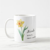 MUG MARS DAFFODIL NAISSANCE FLEURS MOIS NOM CADEAU (Gauche)