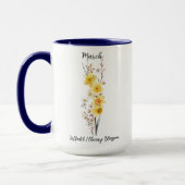 Mug Mars Fleur de naissance jonquille et fleurs de cer (Gauche)