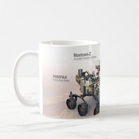 Mug Mars La Persévérance Rover Avec Instruments (Gauche)