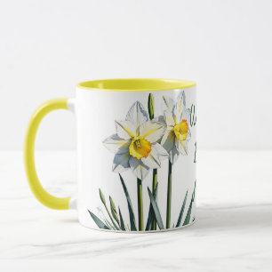 Mug Mars Mois de naissance Daffodiles à fleurs. Fête d