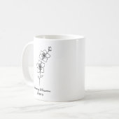 Mug Mars Monogramme Mois de naissance Fleur (Devant gauche)