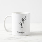 Mug Mars Monogramme Mois de naissance Fleur (Gauche)