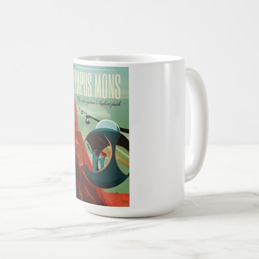 Mug Mars Olympus Mons Système solaire Volcano le plus  (Devant droit)