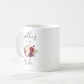 Mug Marsala Blush rose floral mère de la mariée cadeau (Devant gauche)