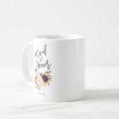 Mug Marsala bordeaux servante florale honorée (Devant gauche)