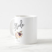 Mug Marsala burgundy Mariée florale (Devant gauche)
