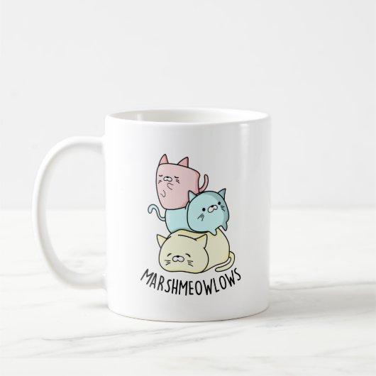 Mug Marsh-meow-low Funny Chat Marshmallow Pun (Gauche)