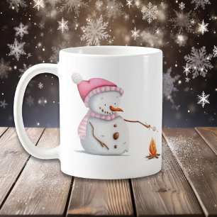 Mug Marshmallows à la torréfaction des motoneiges rose
