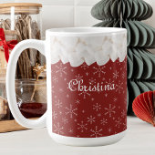 Mug Marshmallows blancs de vacances et Snowflakes