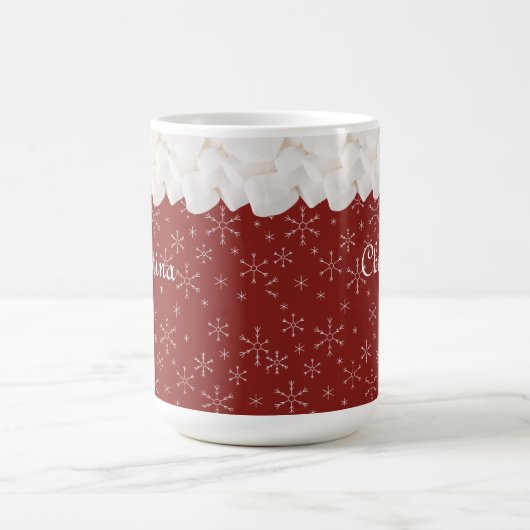 Mug Marshmallows blancs de vacances et Snowflakes (Centre)