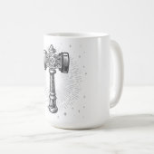 Mug Marteau de Thor Mjolnir noir et blanc (Devant droit)