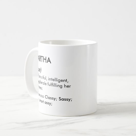 Mug Martha name, Editable name, Custom name (Devant gauche)