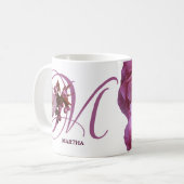 Mug Martha nom personnalisable fleurs de cerisier rose (Devant gauche)