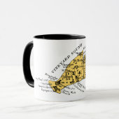 Mug Martha's Vineyard vintage, noir sur l'or (Devant gauche)