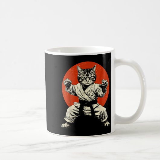 Mug Martial Arts Cat Karate Judo Japanese Flag Funny J (Droite)