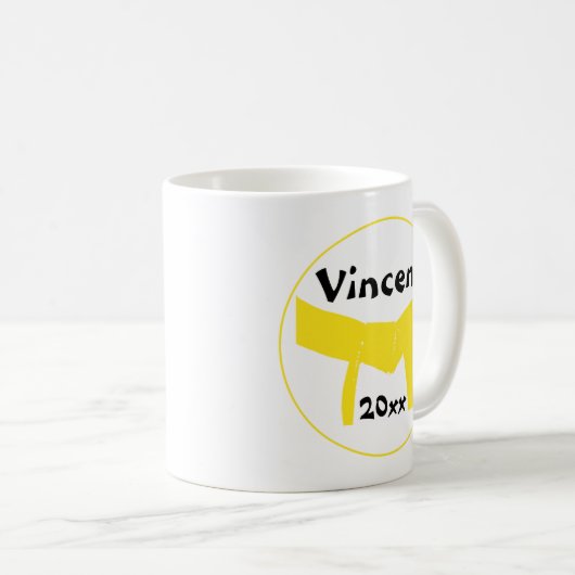 Mug Martial Arts Ceinture Jaune (Devant droit)