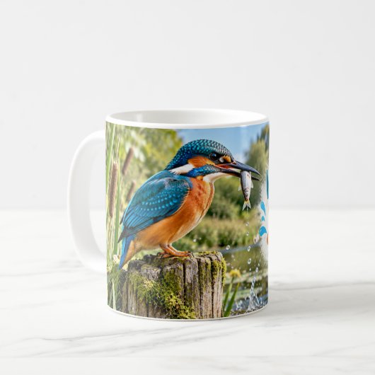 Mug Martin-pêcheur faisant des éclaboussures (Devant gauche)