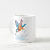 Mug Martin-pêcheur plongeur Art de faune vibrant (Devant gauche)