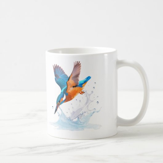 Mug Martin-pêcheur plongeur Art de faune vibrant (Droite)