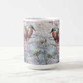 Mug Martin-pêcheurs joliment peints et fleurs (Centre)