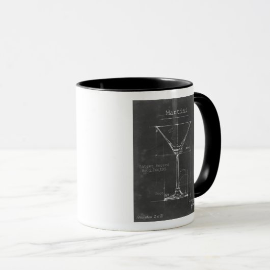 Mug Martini noir et blanc Plan directeur (Devant droit)