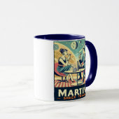 Mug Martini Space Travel Affiches de l'équipage de con (Devant droit)