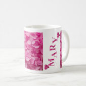 Mug "Mary" Cute Rose Spring Coeurs Floraux & Lettres (Devant droit)
