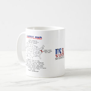 Mug Maryland États américains sur la carte et des info