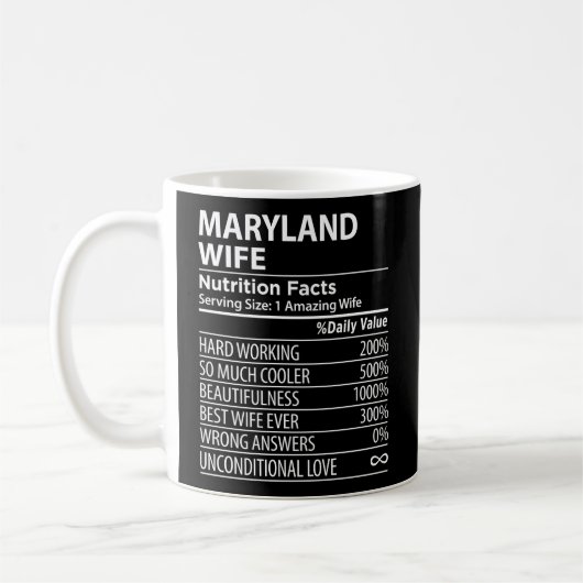Mug Maryland Md Nutrition Fiches État Usa (Gauche)