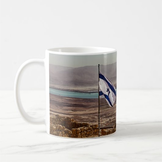 Mug Masada View with Flag (Gauche)