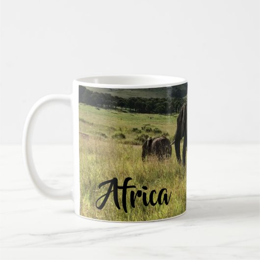 Mug Masai Mara du Kenya d'éléphants de l'Afrique (Gauche)