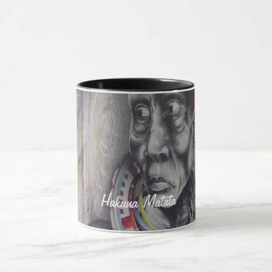 Mug Masaï Mère & Enfant avec Lion Art Imprimer/Graphiq (Centre)