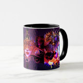 Mug Mascarade balle beauté visage masque art rose viol (Devant droit)