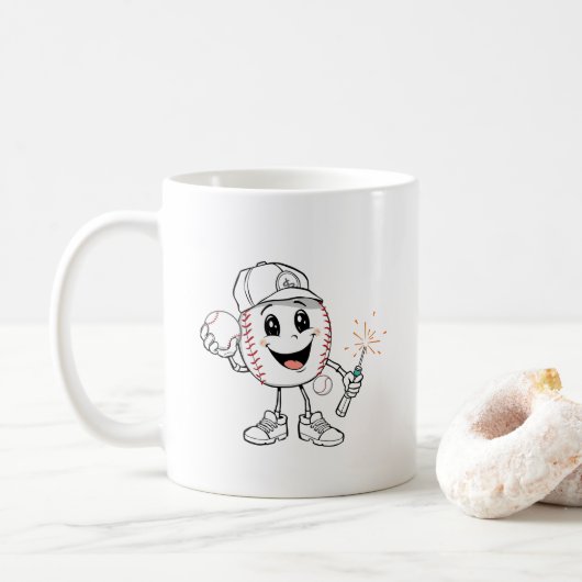 Mug Mascotte de sport ultime : bash le baseball (Avec donut)