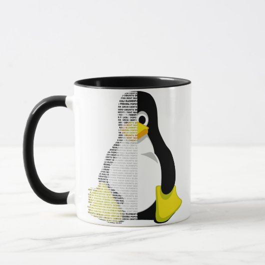Mug Mascotte Tux demi-texte (Gauche)