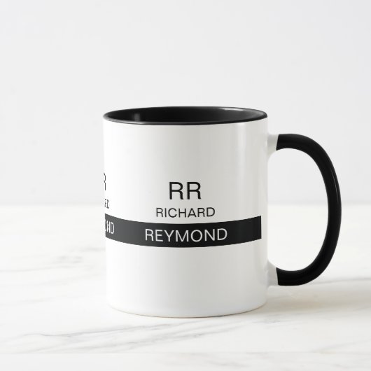 Mug Masculine Élégante Typographie Nom Noir (Droite)