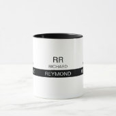 Mug Masculine Élégante Typographie Nom Noir (Centre)