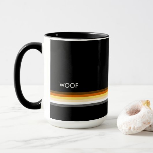 Mug Masculine et élégante ours gai Drapeau de fierté W (Avec donut)