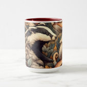 Mug Mashrooms de blaireau mignon couleurs naturelles b (Centre)