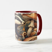 Mug Mashrooms de blaireau mignon couleurs naturelles b (Devant droit)