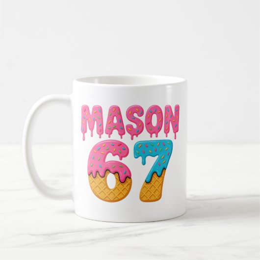 Mug Mason 67 Ice Cream Meme Funny Six Seven mason ice  (Gauche)