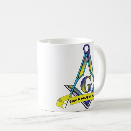 Mug Mason libre et accepté (Devant droit)