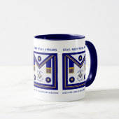 Mug Masonic Real Men Portent des tabliers MM (Devant droit)