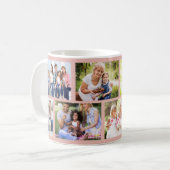 Mug Masonry Grid Soft Pink 8 Photo Collage (Devant gauche)