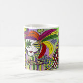Mug Masque à plumes de Mardi Gras psychédélique (Centre)